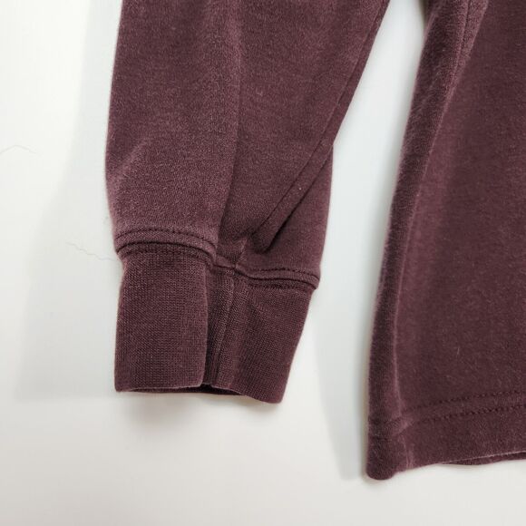 VTG 90s LL Bean Shirt Mens M Burgundy Mock Neck Eclectic Wear Layering Fisherman - Picture 3 of 9